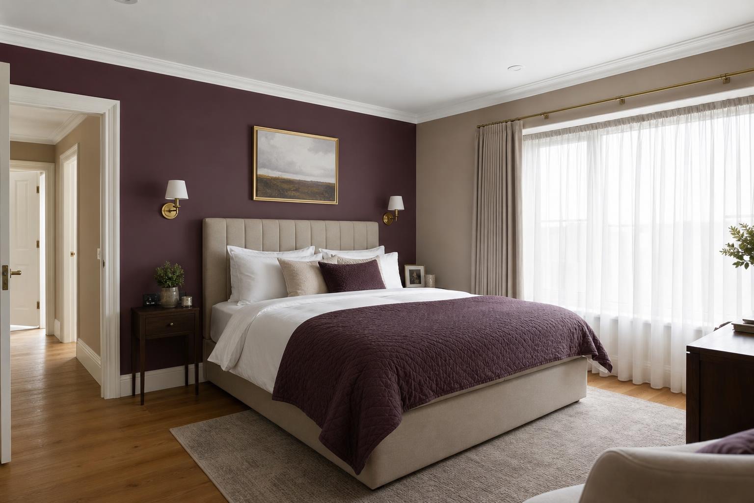 Plum Feature Master Bedroom — Sandymount, Dublin