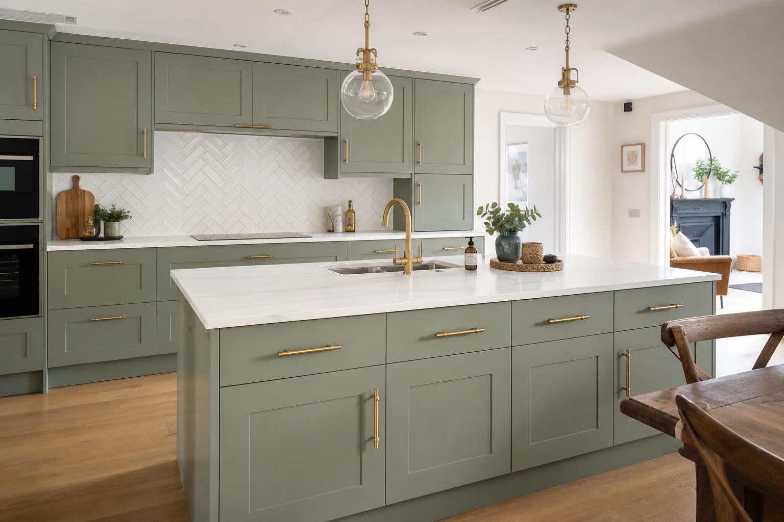 Sage Green Shaker Kitchen — Malahide, Co. Dublin